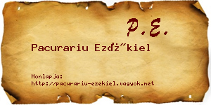 Pacurariu Ezékiel névjegykártya